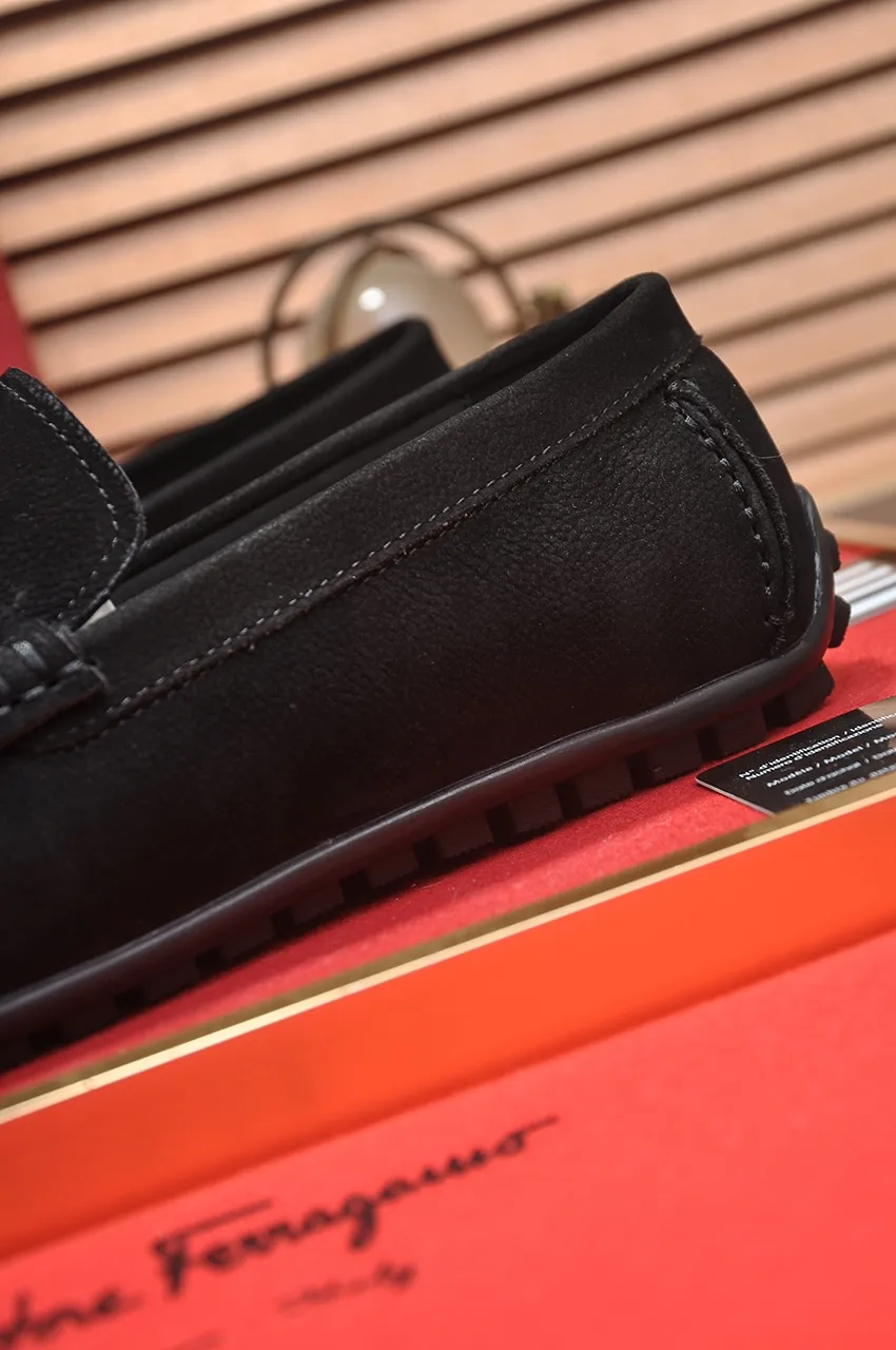 Men's shoes 💰460💶 [Ferragamo/Ferragamo] The latest model in the counter. Original imported open-sided fine cowhide hand-woven + imported 🐂 cowhide + original luxury metal buckle + original combination outsole. No pressure in comparison 38--44🎉